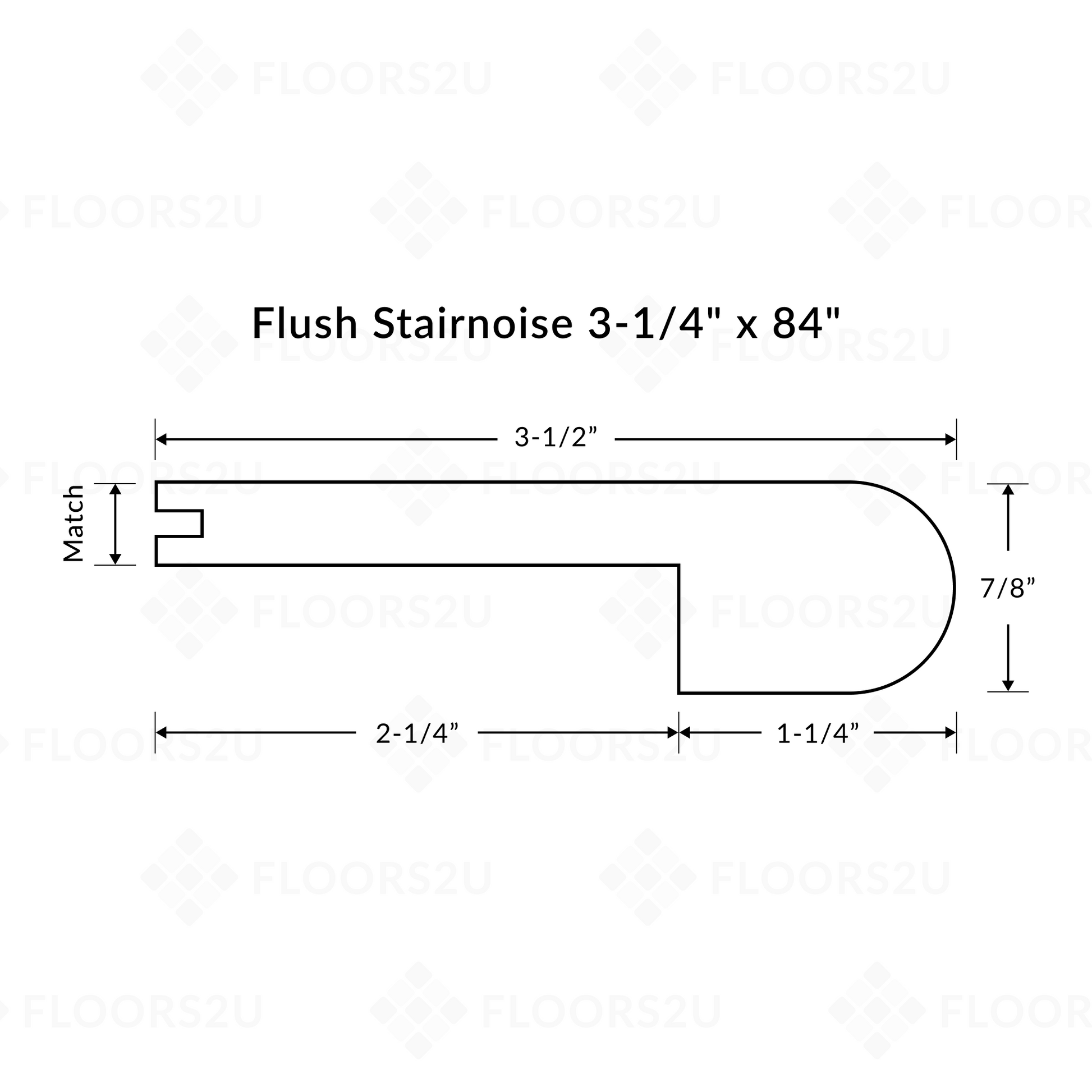 Hardwood Beaux Arts Realism Flush Stairnose 84inch