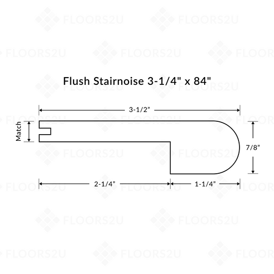 Hardwood Beaux Arts Realism Flush Stairnose 84inch
